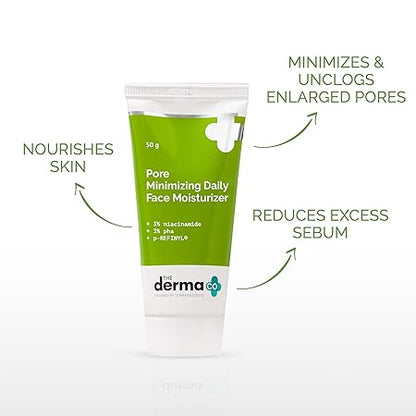 The Derma Co Pore Minimizing Daily Face Moisturizer with 3% Niacinamide 3% PHA and p-REFINYL for Open Pores - 50 g