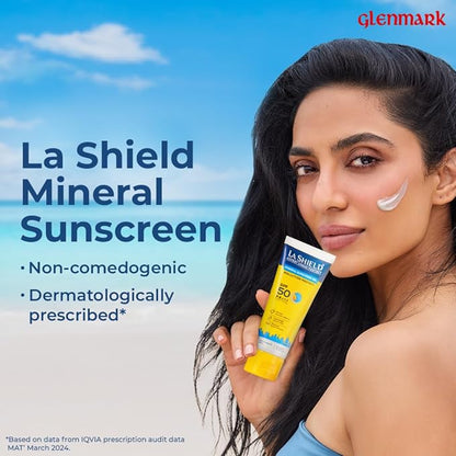 La Shield Pollution Protect SPF 50 Mineral Sunscreen Gel | PA+++ | Lightweight & Oil free | Moisture boost formula | Water resistant| All Skin types |Dermatologist Tested | 50g