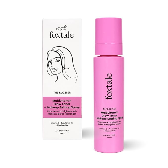 Foxtale Multivitamin Glow Toner & Makeup Setting Spray with Vitamin C & Niacinamide, Hydrating Toner for Glowing Skin