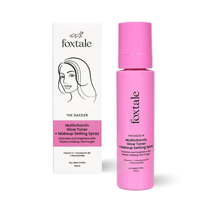 Foxtale Multivitamin Glow Toner & Makeup Setting Spray with Vitamin C & Niacinamide, Hydrating Toner for Glowing Skin