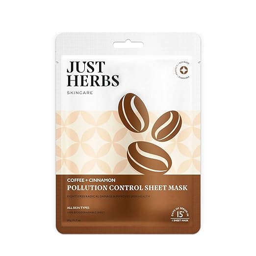 Just Herbs Sheet Mask for Glowing Skin Serum Masks, 20g