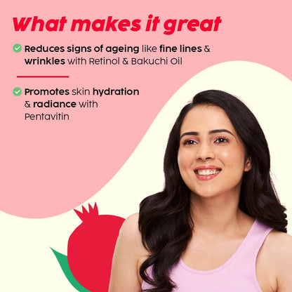 PLIX - THE PLANT FIX Pomegranate 1% Retinol & 1% Bakuchi Oil Anti Ageing Night Cream | Reduces Fine Line & Wrinkles 50gm