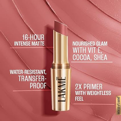 Lakme 9 To 5 Primer + Matte Lipstick - MP7 Blushing Nude (3.6g)