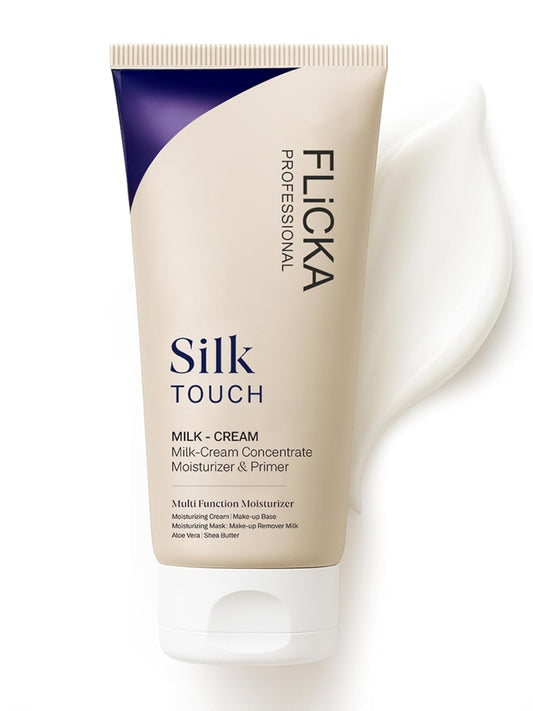 FLiCKA Silk Touch 3 in 1 Moisturizer and Primer for Face, Hydrating, Lightweight, Long-Lasting, Pore Minimizerr, Dermatologically Tested, Makeup Base, 60g | Cruelty-Free