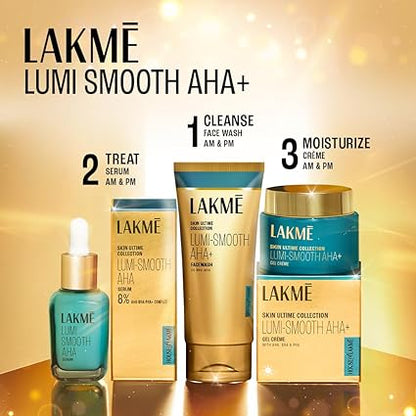 Lakme Lumi-Smooth AHA+ Facewash with 2% Salicylic Acid-Lactic Acid 100g | Face wash for brighter skin | Gel based face cleanser with AHA BHA & PHA