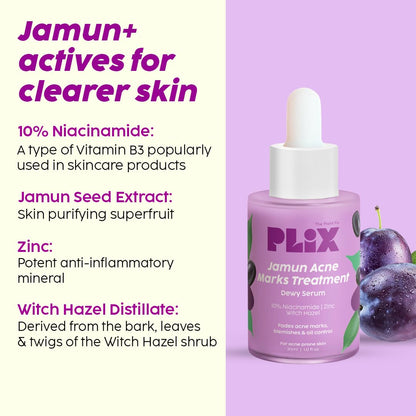 Plix Jamun Face Wash and Acne Marks Serum Combo(100ML + 30ML) For Acne spots & Oil Control, For Breakouts | Oily & Acne Prone Skin