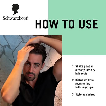 Schwarzkopf TAFT Instant Hair Styling Volume Powder For Fuller Volume And Thickness, Lasts 24 Hours Without Stickiness And Residues