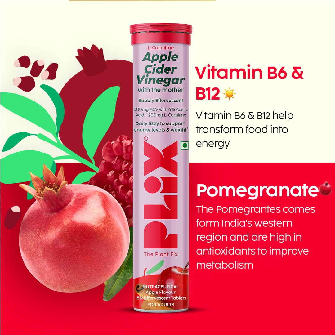 Plix L-Carnitine Acv Effervescent Tablets Helps To Turn Food Into Energy