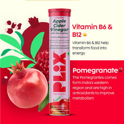 Plix L-Carnitine Acv Effervescent Tablets Helps To Turn Food Into Energy