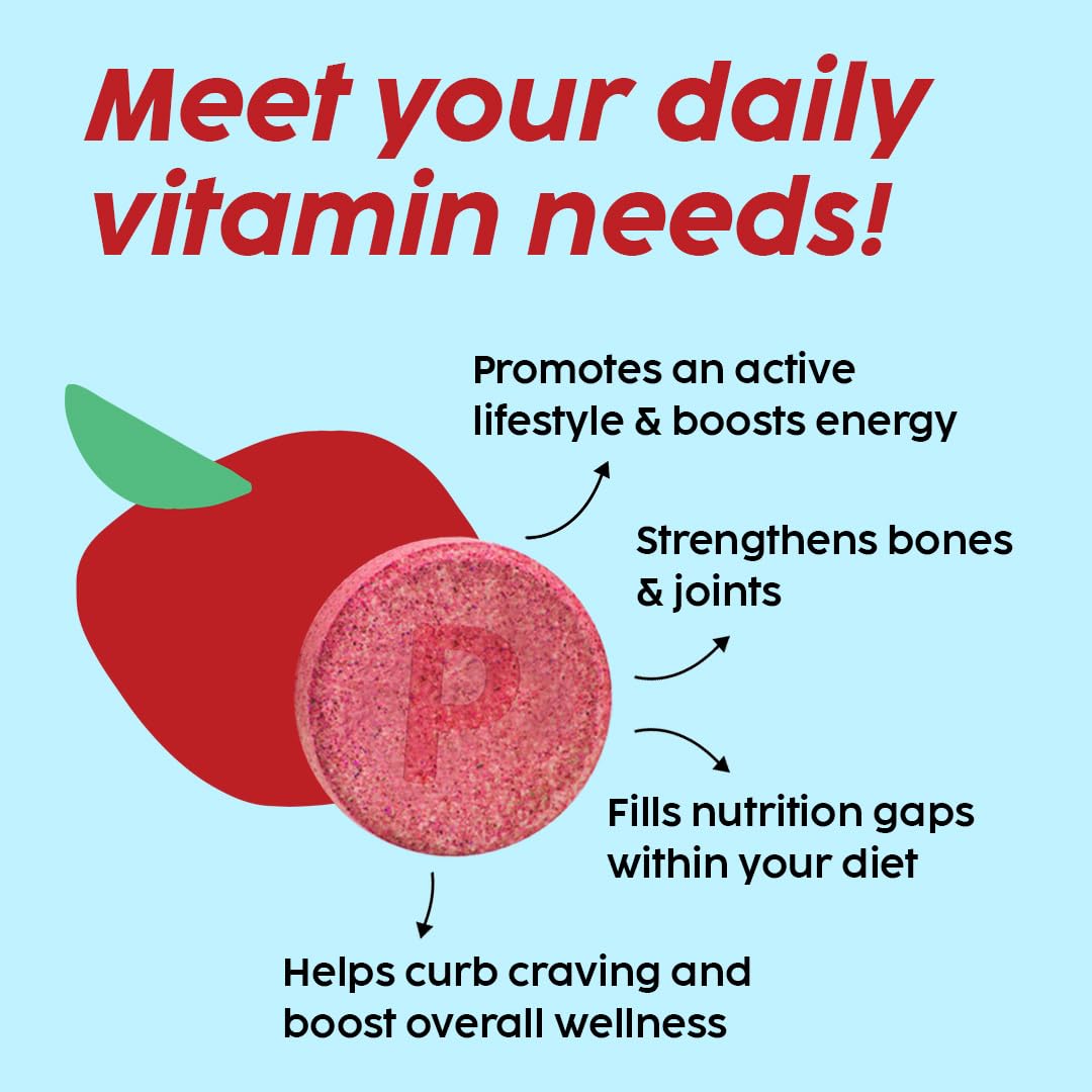 PLIX - THE PLANT FIX Multi Power Multivitamin + Apple Cider Vinegar 15 Fizzy Effervescent Tablet Vitamins & 10 Minerals|100% Vegan