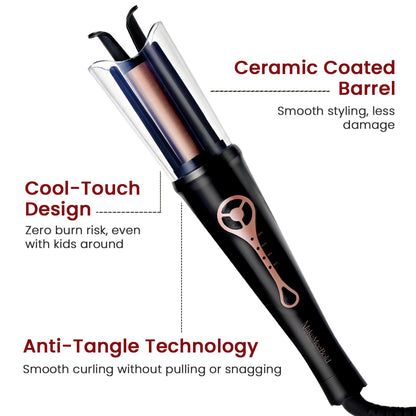 Urban yog MakeMeeBold Automatic Hair Curler| Easy Two-Way Curling Iron with 4 Temperature Settings | Gifts for woman | Anti-Scald Design