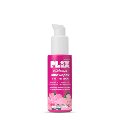 PLIX - THE PLANT FIX Hibiscus Bond Repair 10-in-1 Hair Serum | FiberHance™ | Repairs Damage Hair | Strengthens Keratin Structure | Provides 3X strengthening | 50ml