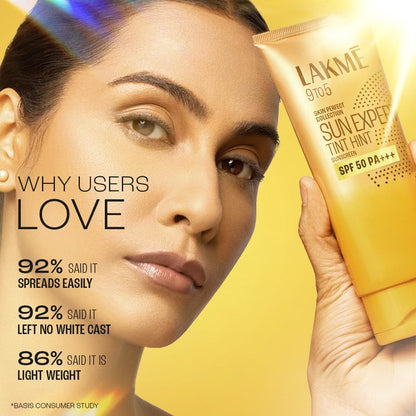 Lakme Sun Expert Tinted Sunscreen SPF 50 PA +++ | Broad spectrum UVA/B protection | Blue light protection | No White Cast 50ml