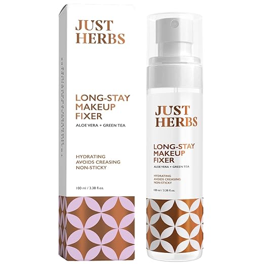 Just Herbs Long Stay Non Sticky Makeup Fixer, Setting Spray for Face Makeup with Aloevera and Green Tea 100 ml