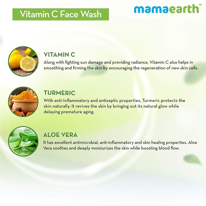 Mamaearth Vitamin C Face Wash with Vitamin C and Turmeric for Skin Illumination (100ml)