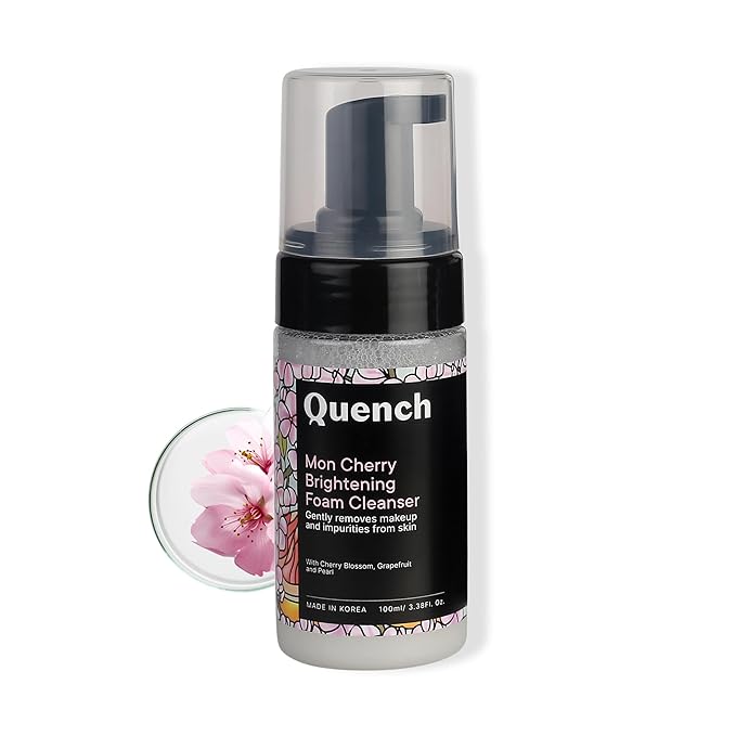 Quench Brightening Foam Cleanser with Cherry Blossom Radiance | Korean Face Wash for Glowing Skin