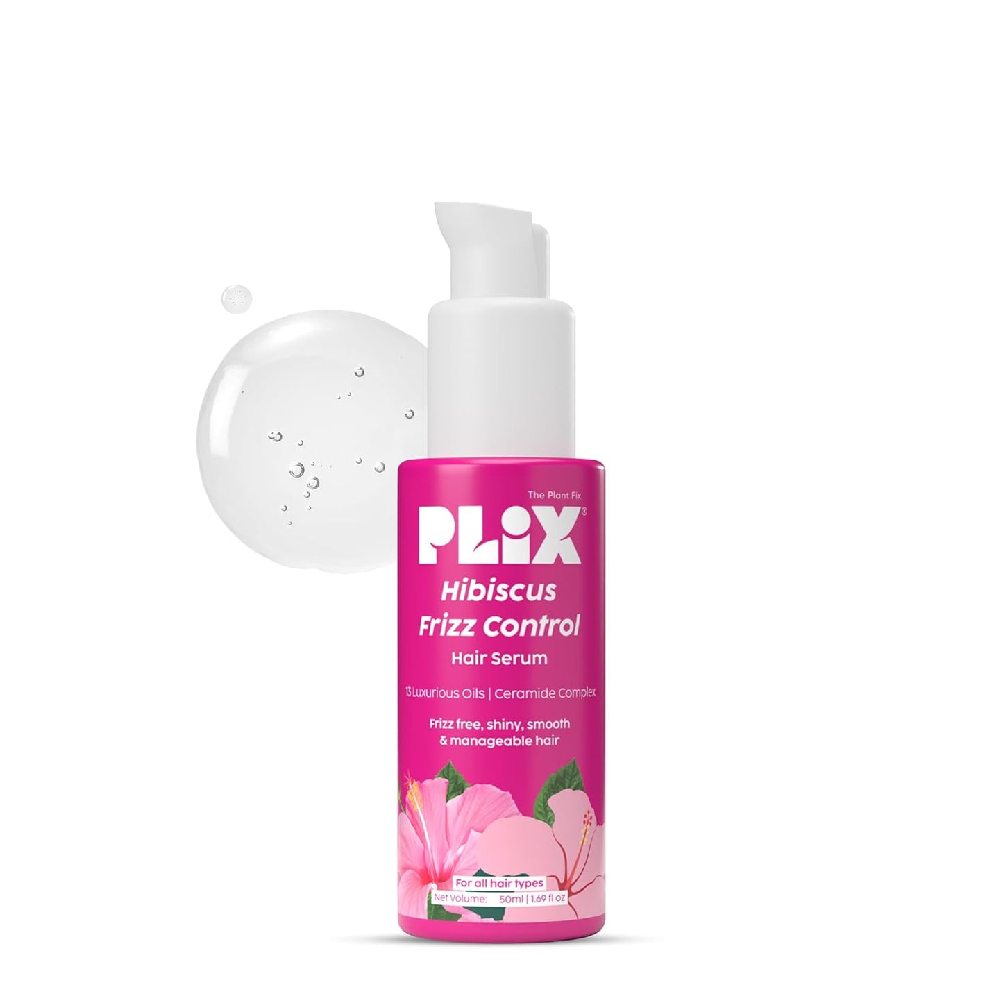Plix Frizz Control Hair Serum | Protects & Smoothes, Dry, Flyaway & Frizzy Hair, With 13 Nourishing Oils | 3x Strength with Fiberhance | 50ml