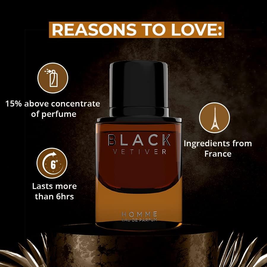 Colorbar Black Vetiver Perfume for Men, 100 ml