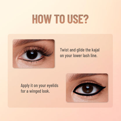 Swiss Beauty You & Eye Power Black Kajal | Waterproof & Smudge-Proof
