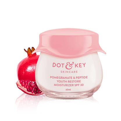 DOT & KEY Pomegranate + Multi-Peptide Anti Aging Cream With Spf 30 For Sun Protection, Reduces Fine Lines&Wrinkles, 48Hr Intense Moisturization, Boosts Collagen 60gm