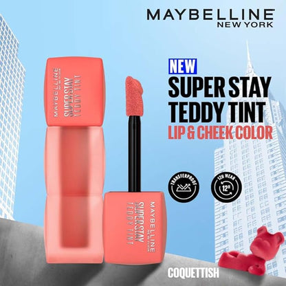 Maybelline New York Superstay Teddy Tint - Lip and Cheek Color, Coquettish, 5ml