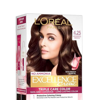 L'Oreal Paris Excellence Creme Hair Color - 4.25 Aishwarya's Brown ((72ml+100gm))