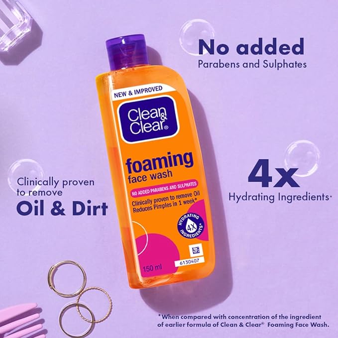 Clean & Clear Foaming Facewash for Oily Skin, Brown, 240ml