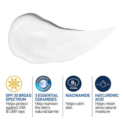 CeraVe AM Facial Moisturizing Lotion For Normal to Dry Skin (52ml) - Broad Spectrum SPF 30 Sunscreen, Non-Comedogenic, Paraben-Free And Fragrance-Free Lotion