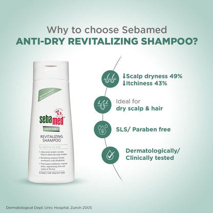 Sebamed Anti-Dry Revitalizing Shampoo | pH 5.5 I Confirmed 49% less dryness in 3 weeks | Dermatologically & clinically tested | 200ml