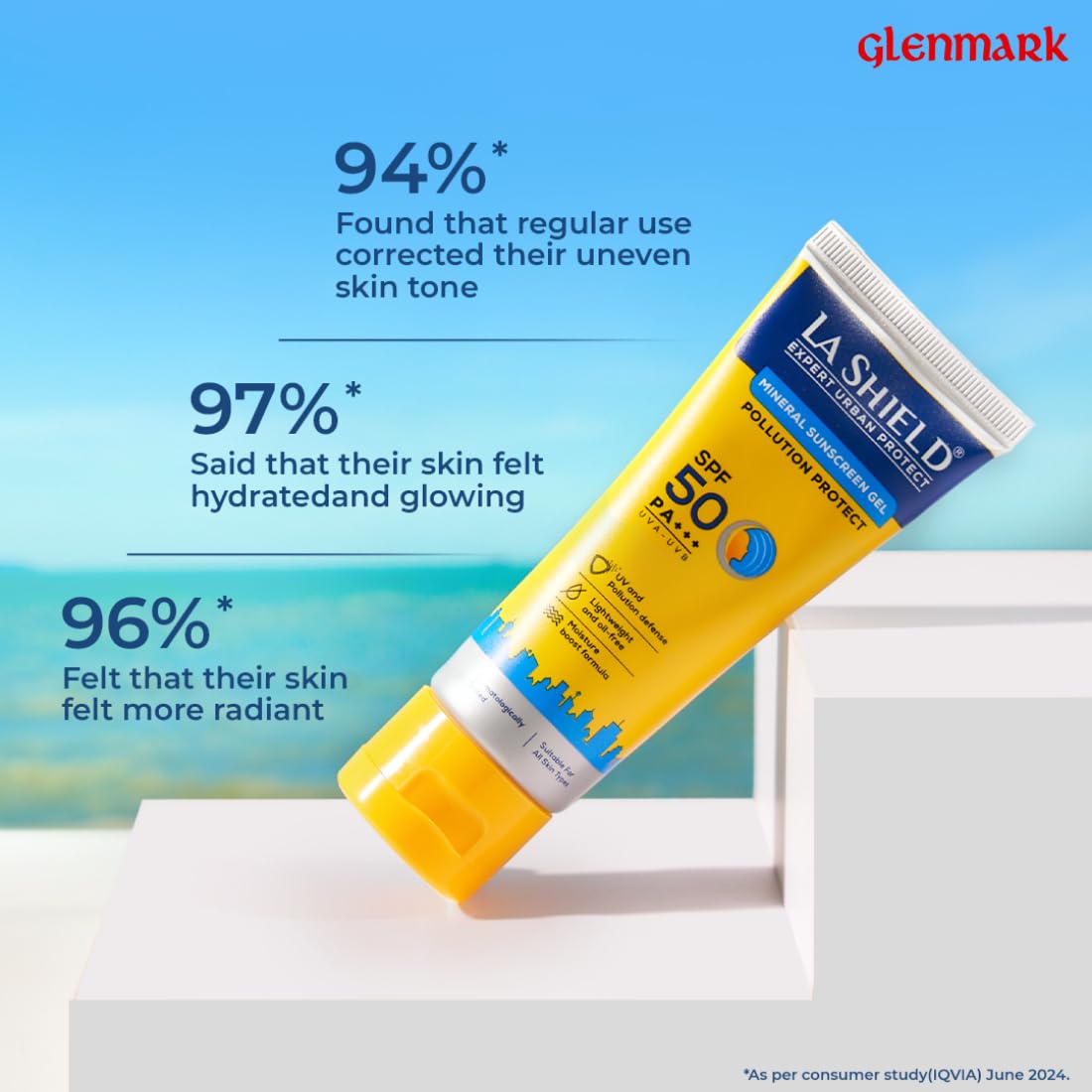 La Shield Pollution Protect SPF 50 Mineral Sunscreen Gel | PA+++ | Lightweight & Oil free | Moisture boost formula | Water resistant| All Skin types |Dermatologist Tested | 50g