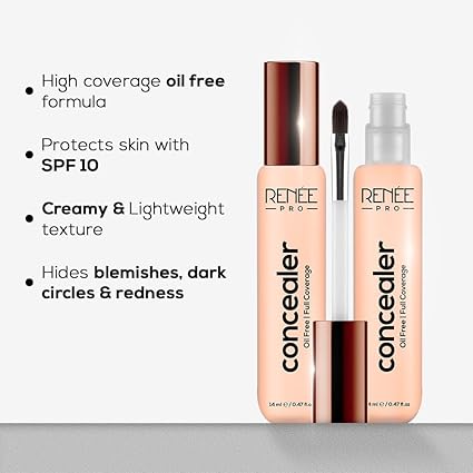 RENEE PRO Liquid Concealer - Cream Puff, Lightweight, Full Coverage, Long-Lasting, Buildable