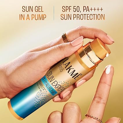 Lakme Sun Expert 1% Hyaluronic Sunscreen, SPF 50 PA+++ for UVA/B, No white cast, for hydrated skin