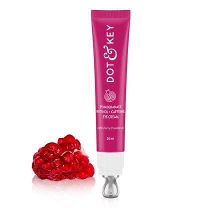 Dot & Key Pomegranate Retinol + Caffeine Eye Cream, Smoothens Fine Line & Wrinkles, Fades Dark Circles 20ML