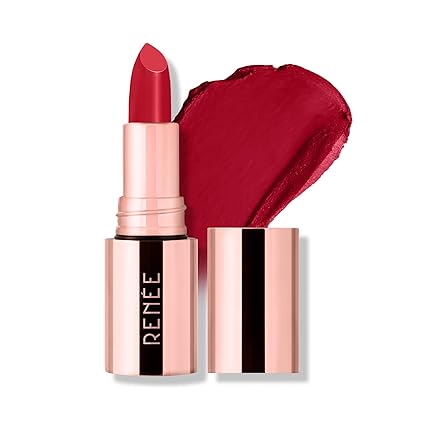 RENEE Everstay Matte Lipstick - Red Scarlet, Long Stay, Hydrating & Non-Drying, Smudge & Transfer Proof, Lightweight, Intense Pigment