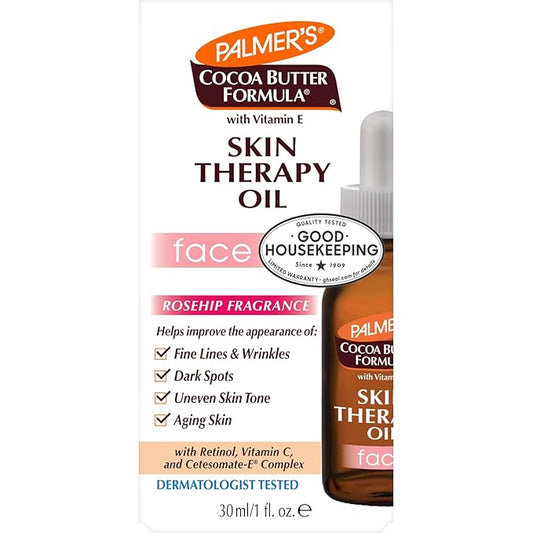 Palmer's Skin Therapy Face Oil Cocoa Butter Formula with Rosehip for Fine Lines & Wrinkles, Dark Spots, Uneven Skin Tone, Ageing Skin 30ml