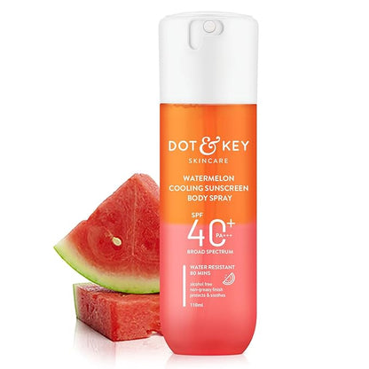 DOT & KEY Watermelon Cooling Sunscreen Body Spray Spf 40 Pa+++ For All Skin Types - 110Ml|Sun Protection Lotion