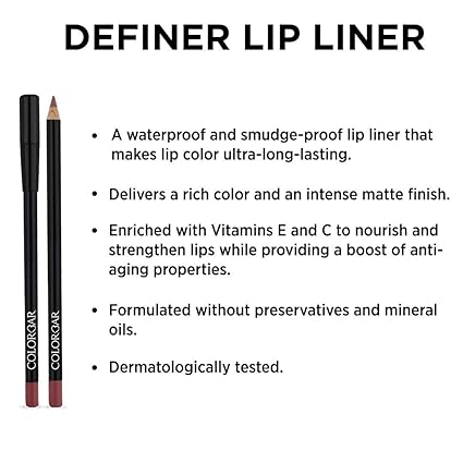 Colorbar Define Lip Liner, Opaque Finish - Perfect Maroon, 1.45g