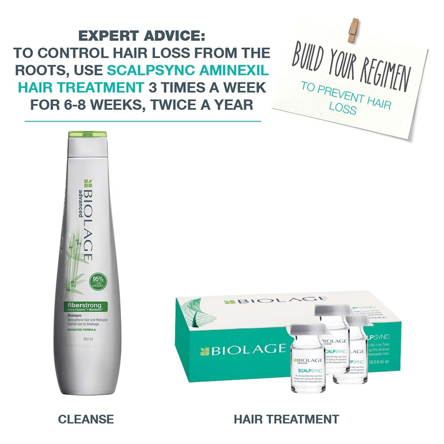 BIOLAGE Scalpsync Aminexil Hair treatment|Hair Strength for Hairfall (10X6ml)