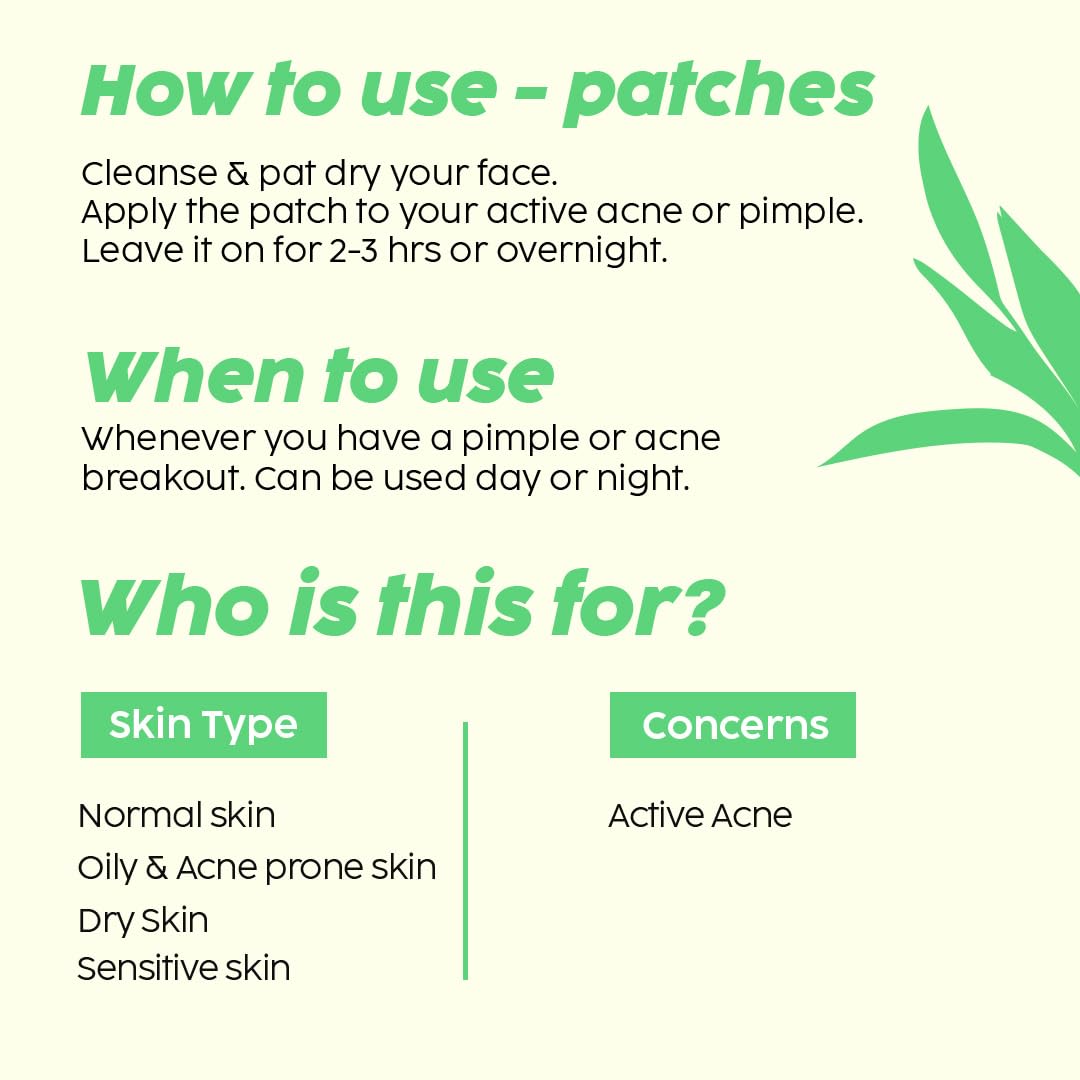 PLIX - THE PLANT FIX Acne Patch Transparent, Waterproof with 0.5% Salicylic Acid | Ultra-thin with 100% Hydrocolloid | For Pimple Skin | 2 Sizes |36 patches