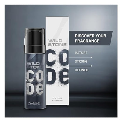 Wild Stone CODE Platinum Body Perfume for Men, 150ml|No Gas Deodorant|Long Lasting Body Spray