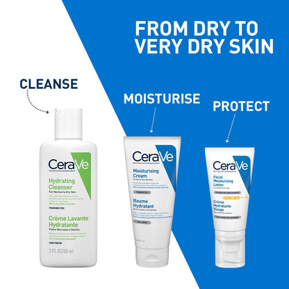 CeraVe Moisturizing Cream For Dry To Very Dry Skin Ceramides And Hyaluronic Acid, Non-Comedogenic Moisturizer (177ml)