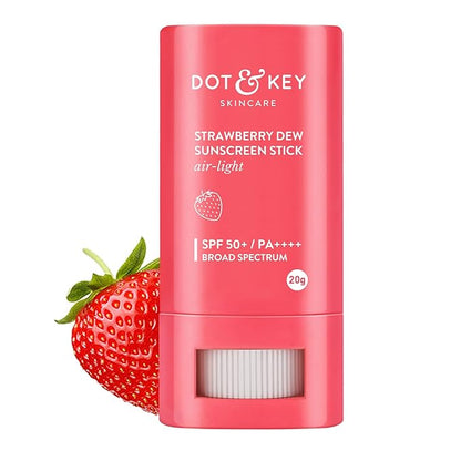 Dot & Key Strawberry Dew Spf 50 Sunscreen Stick On-The-Go Spf 50 Pa+++, Broad Spectrum, Uva/Uvb Rays Protection With Hyaluronic & Ceramide Normal Skin