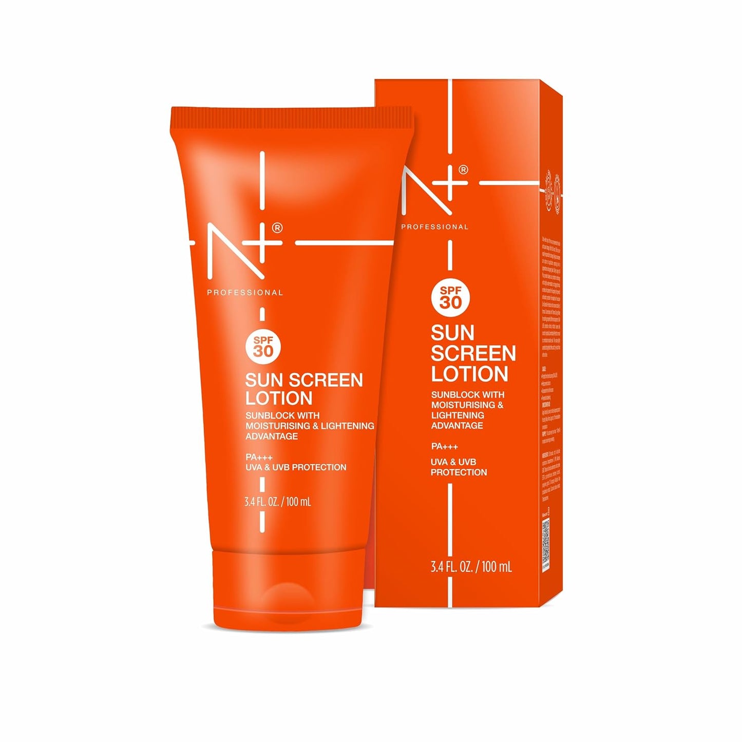 N Plus Professional Sun Screen Lotion SPF 30, UVA & UVB Protection, Sunblock with Moisturising 100 mL