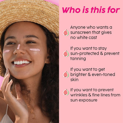 Plix Spf 50+ Guava Glow Invisible Sunscreen For All Skin Type With Pa +++|For Uv A,Uv B&Blue Light Protection With Ceramides,Vitamin C&Hyaluronic Acid 50gm