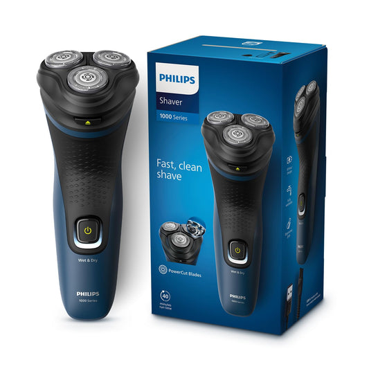 Philips Electric Shaver for Men | ComfortCut Blades | Wet and Dry Shave | 3D Flex Heads | 27 Self Sharpening Blades | Cordless | Waterproof | One Toch Open | 2 Year Warranty | S1151/03,Blue Visit the PHILIPS Store