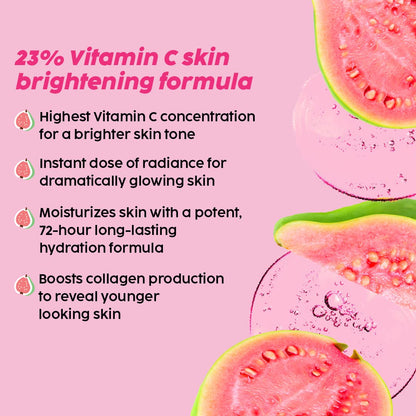 PLIX - THE PLANT FIX 23% Vitamin C Guava Face Serum for Skin Brightening, Clear, Glowing & even toned complexion, 20ml (Pack of 1) with Hyaluronic acid & Pentavitin