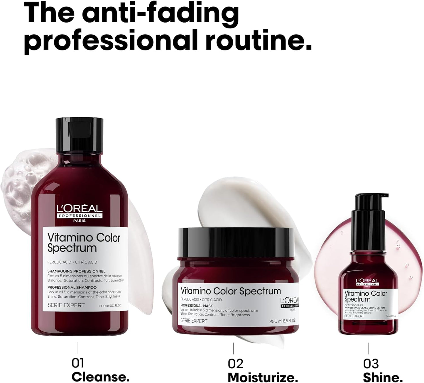 L'Oréal Professionnel Vitamino Color Spectrum Shampoo 300ml and Hair Mask 250ml, For coloured hair, With Ferulic Acid + Citric Acid