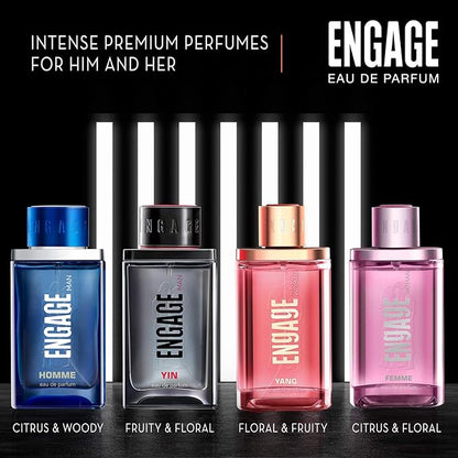 Engage Homme Perfume for Men Long Lasting Smell, Citrus and Fresh Fragrance Scent, for Everyday Use, Gift for Men, Free Tester with pack, 90ml