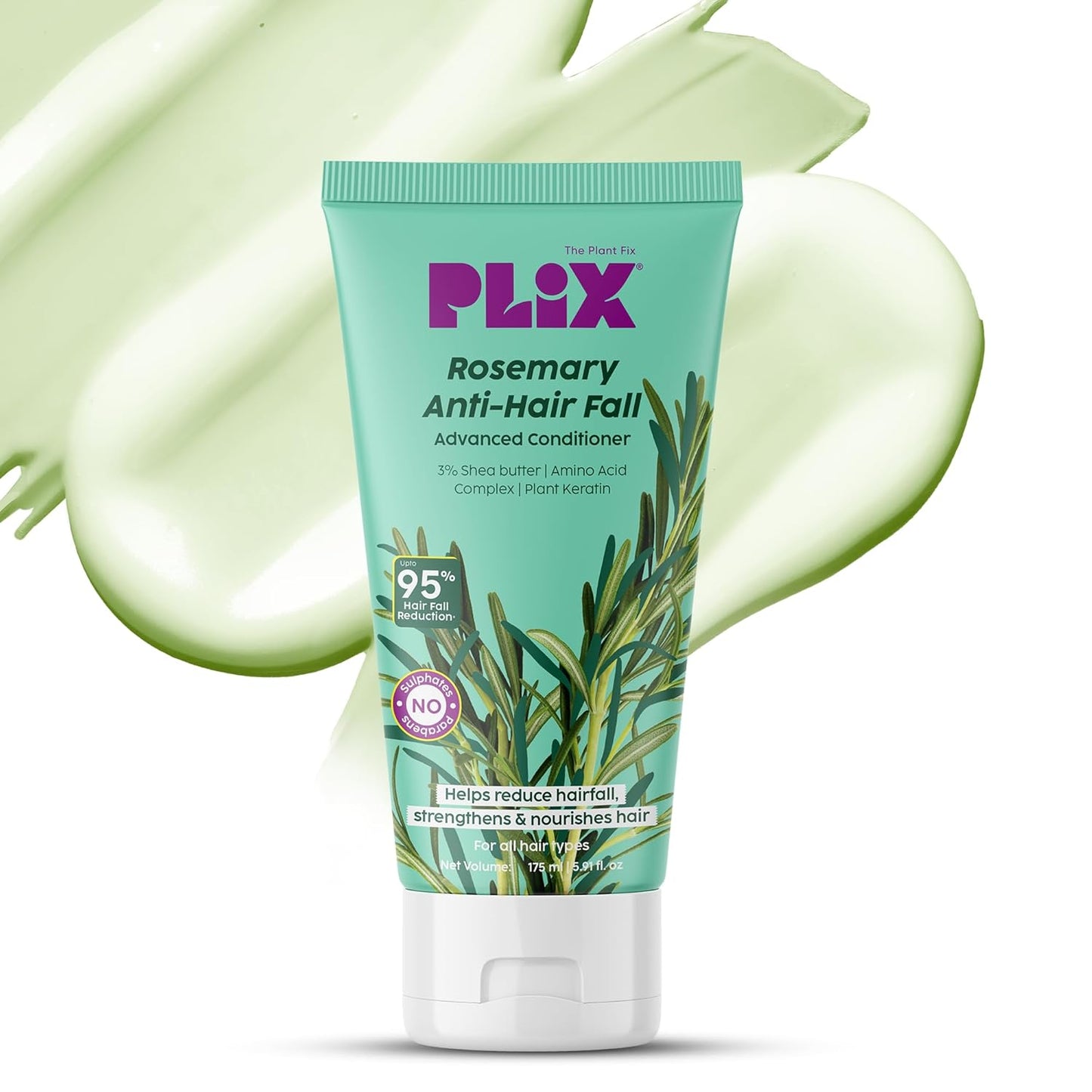 Plix PLIX Rosemary Advanced Anti Hair Fall Conditioner For Reducing Hair Loss, Breakage, All Hair Types Sulphate & Parabeen Free, 175 Ml
