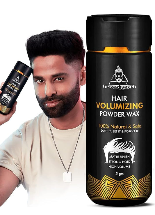 UrbanGabru Hair Volumizing Powder Wax strong hold | Matte Finish | 100% natural & safe hair styling powder (5gm)